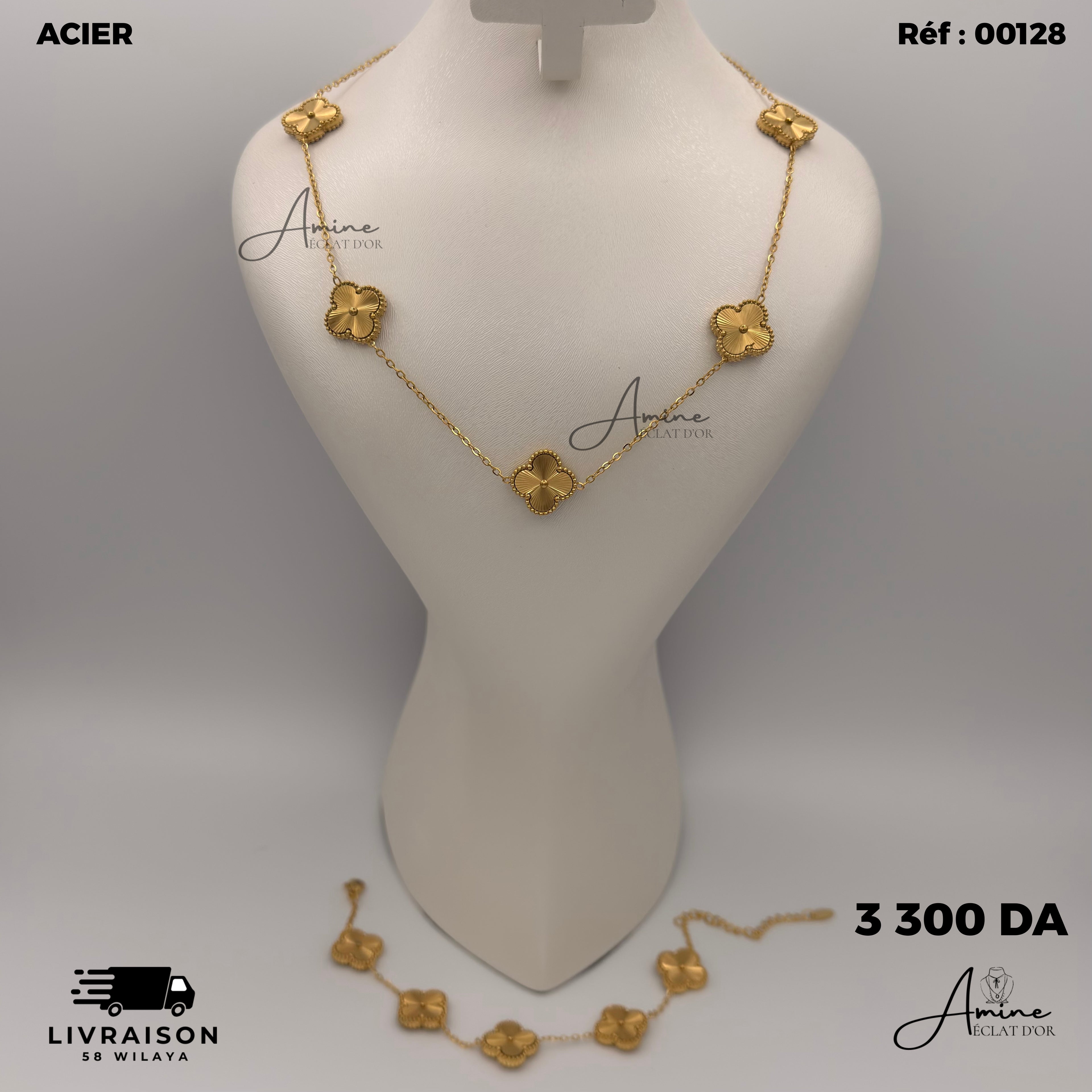 Collier et Bracelet Van Cleef en Acier | Ref: 00128