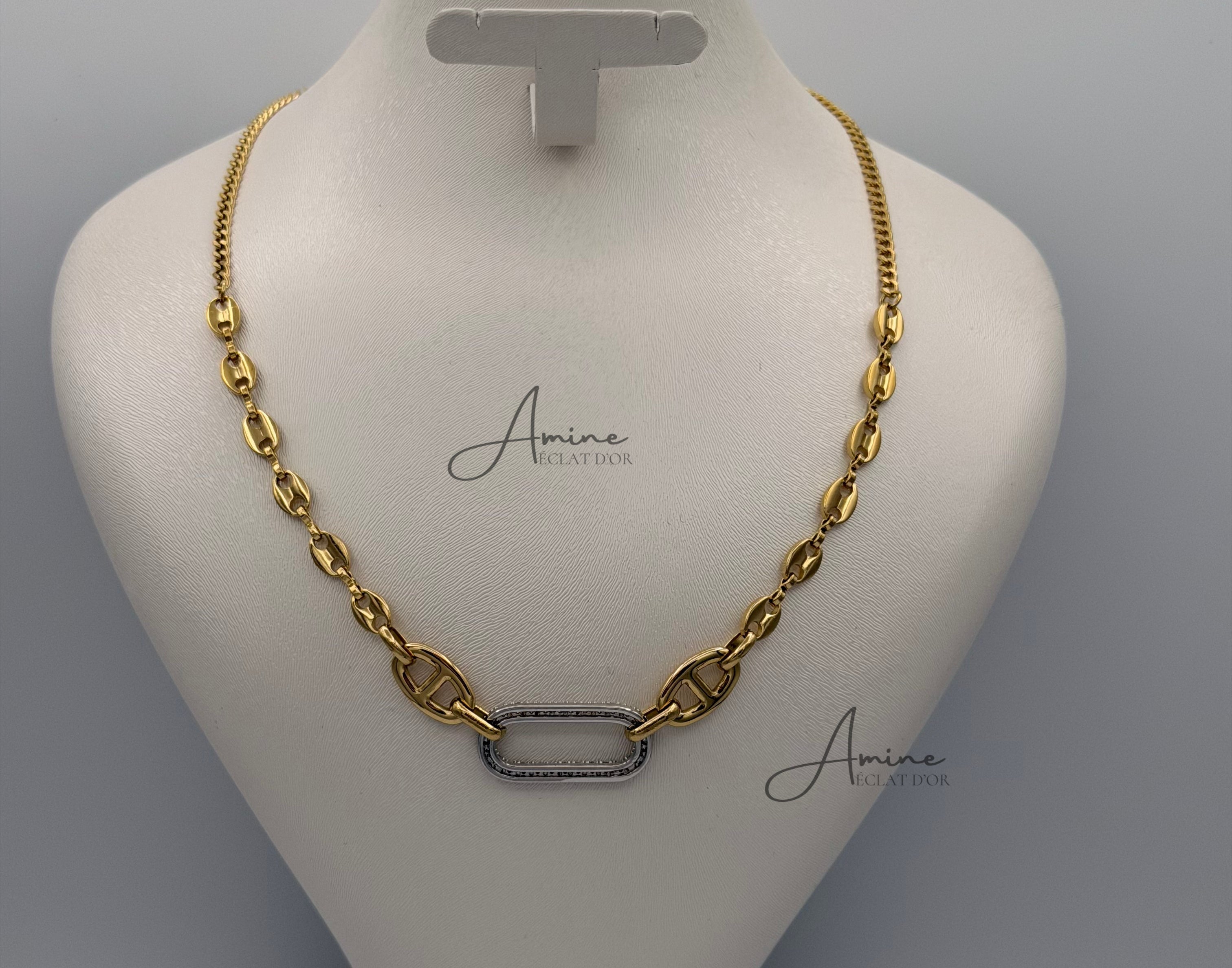 Collier Grand Café en Acier | Ref: 00148