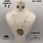 Collier et Boucles D'Oreilles Italien en Acier | Ref: 00160