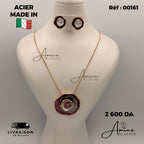 Collier et Boucles D'Oreilles Italien en Acier | Ref: 00161