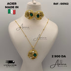 Collier et Boucles D'Oreilles Italien en Acier | Ref: 00162