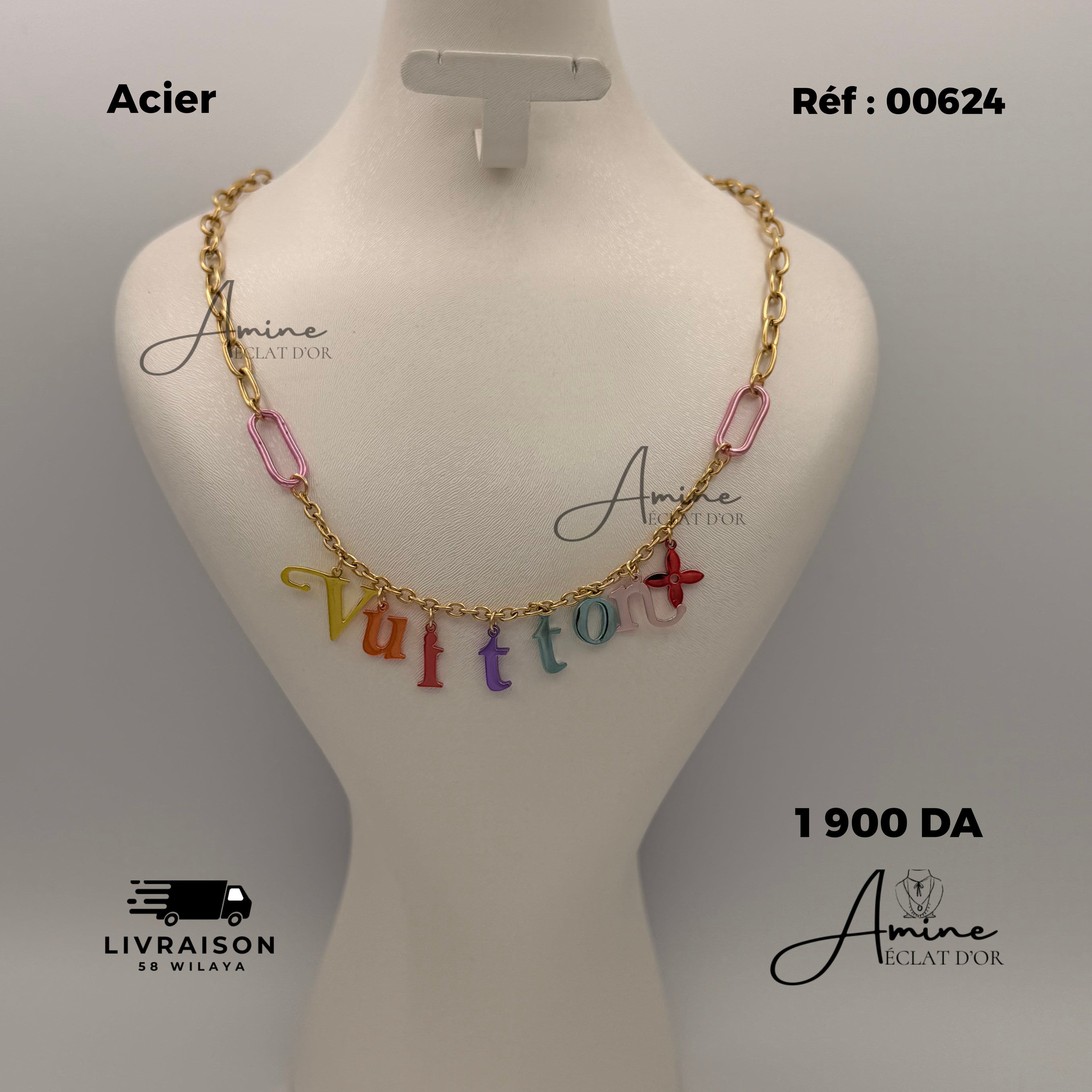 Collier Louis Vuitton en acier