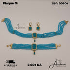 Parure Pierre Bleu en Plaqué Or | Ref: 00804