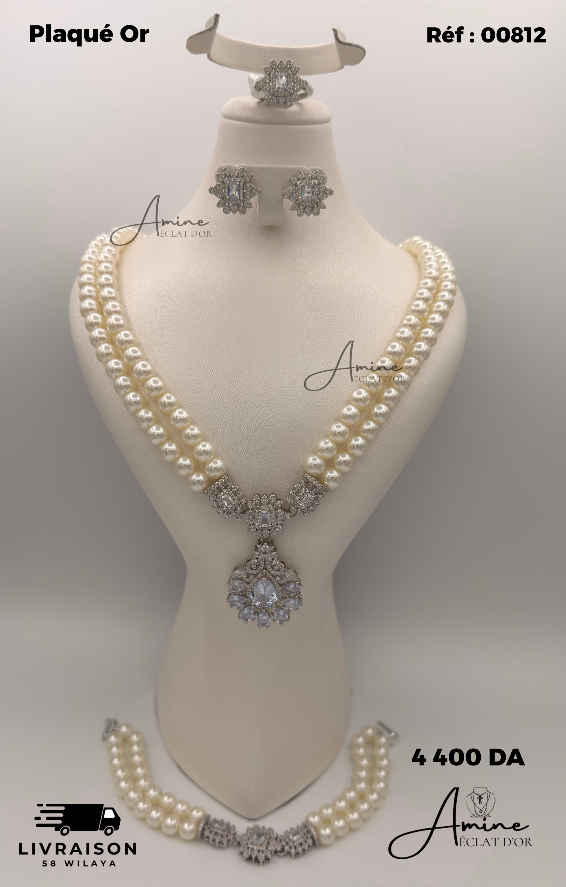 Parure Perles en Plaqué Or | Ref: 00812