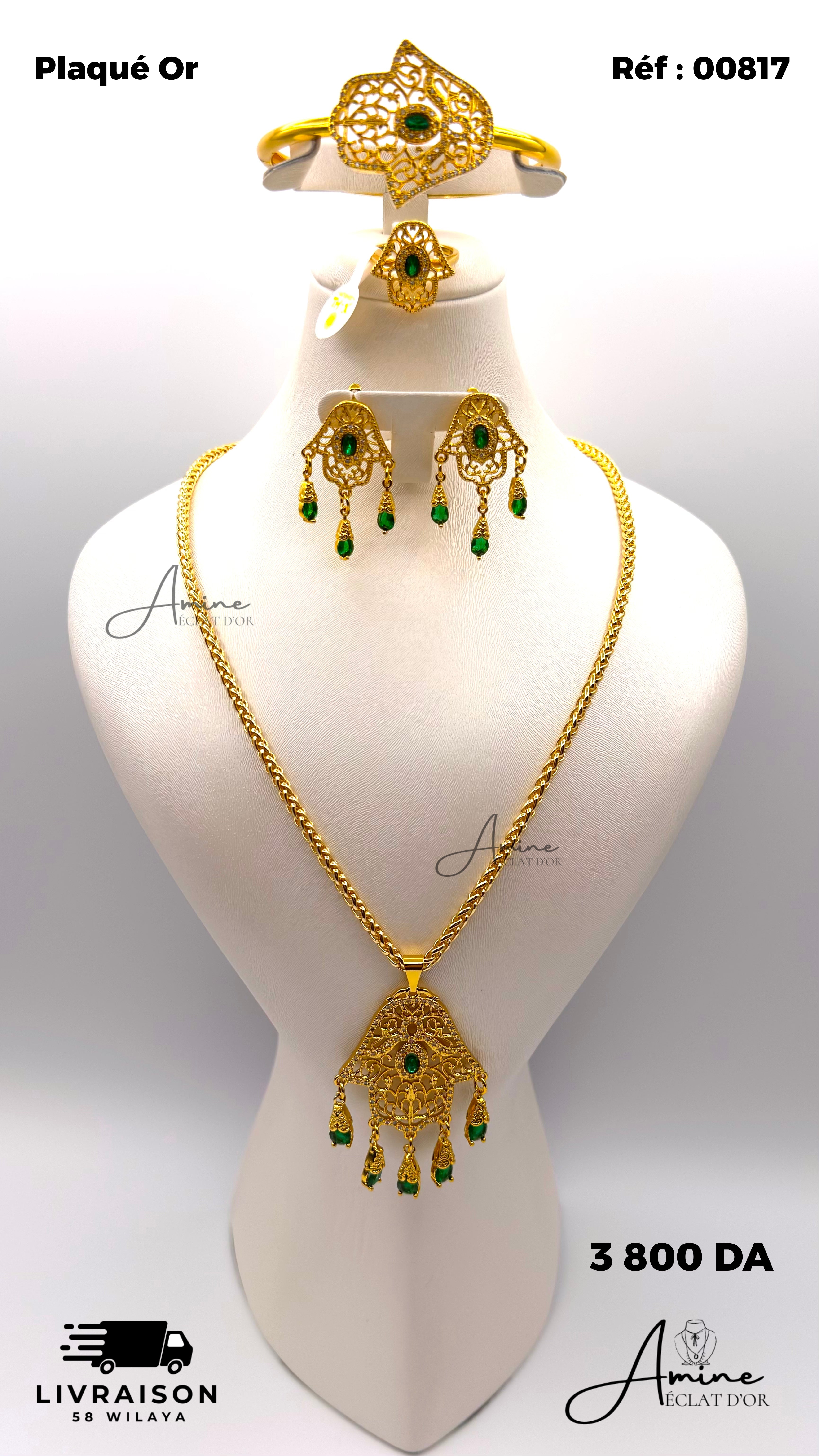 Parure Khamsa en Plaqué Or | Ref: 00817