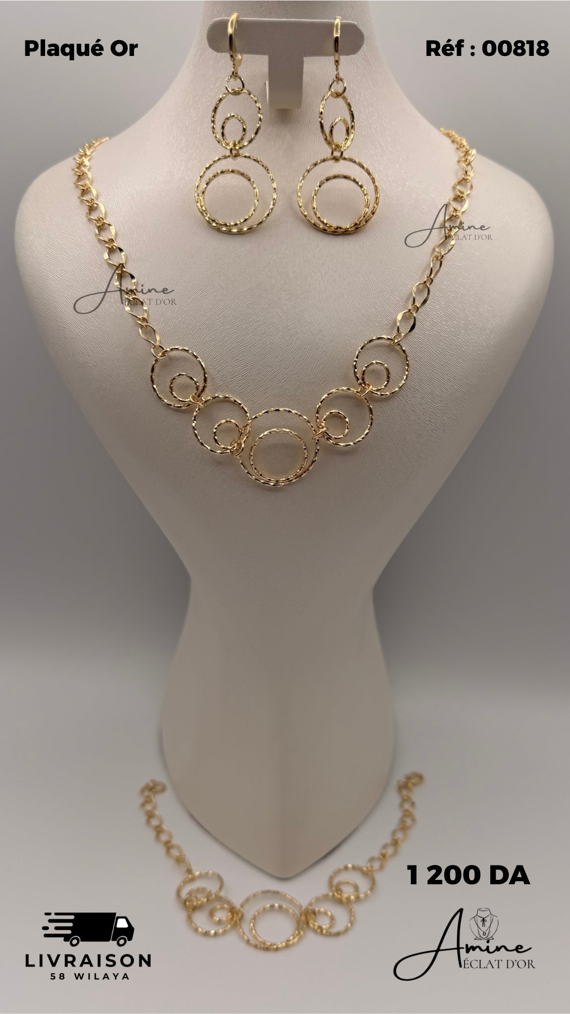 Parure Elegent en Plaqué Or | Ref: 00818