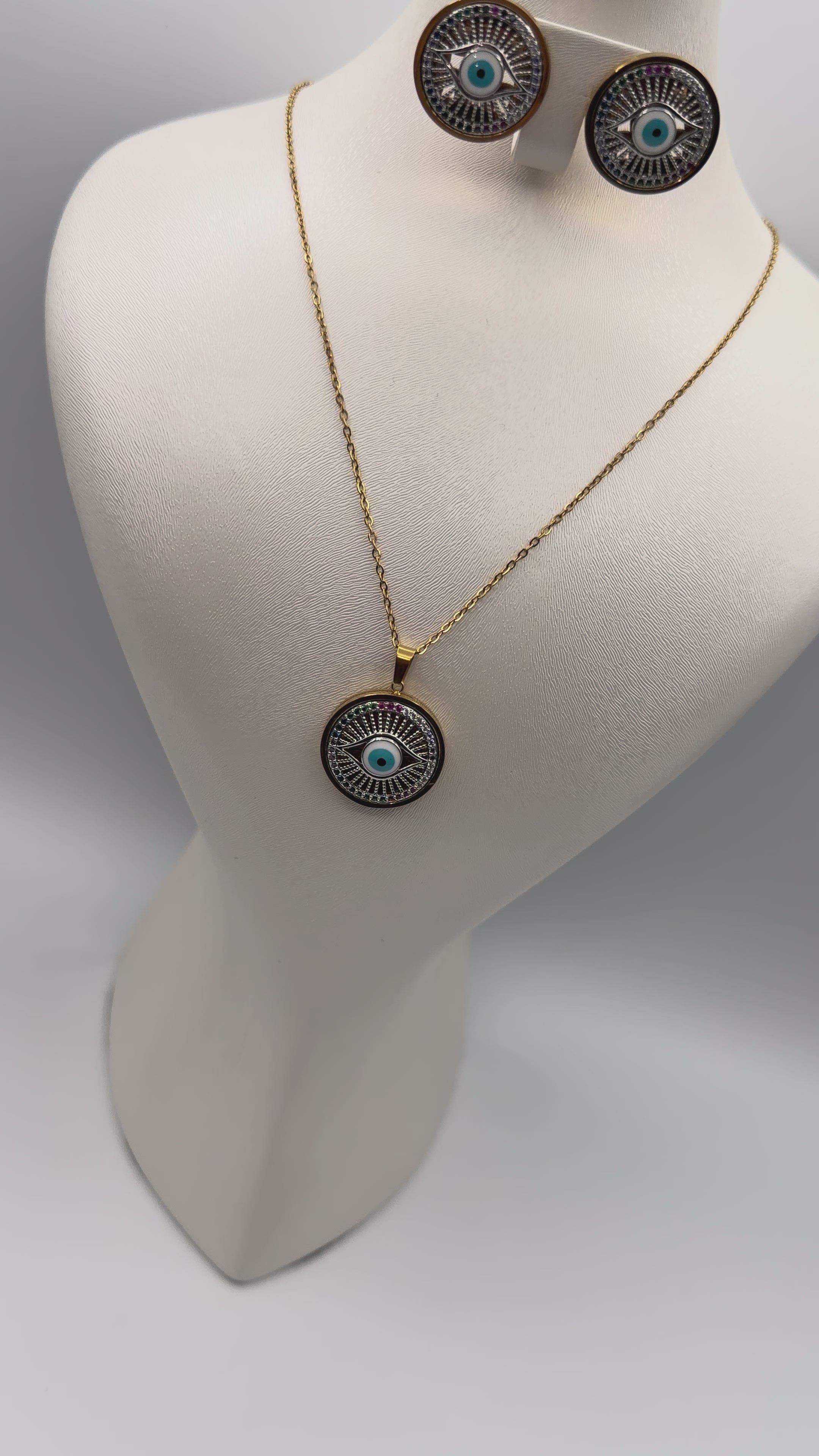 Collier et Boucles D'Oreilles Italien en Acier | Ref: 00153