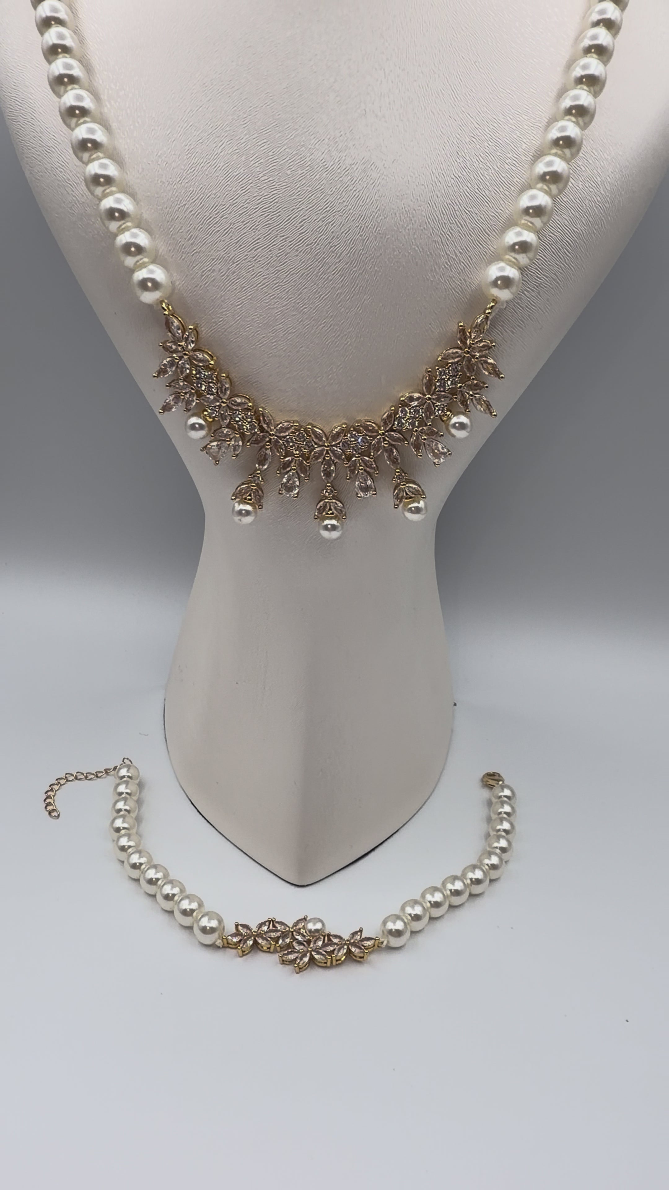 Parure Perles en Plaqué Or Doré | Ref: 00813