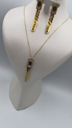 Collier et Boucles D'Oreilles Italien en Acier | Ref: 00165