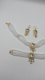Parure Pierre Blanc en Plaqué Or | Ref: 00805