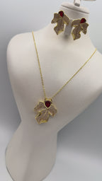 Collier et Boucles D'Oreilles Italien en Acier | Ref: 00156