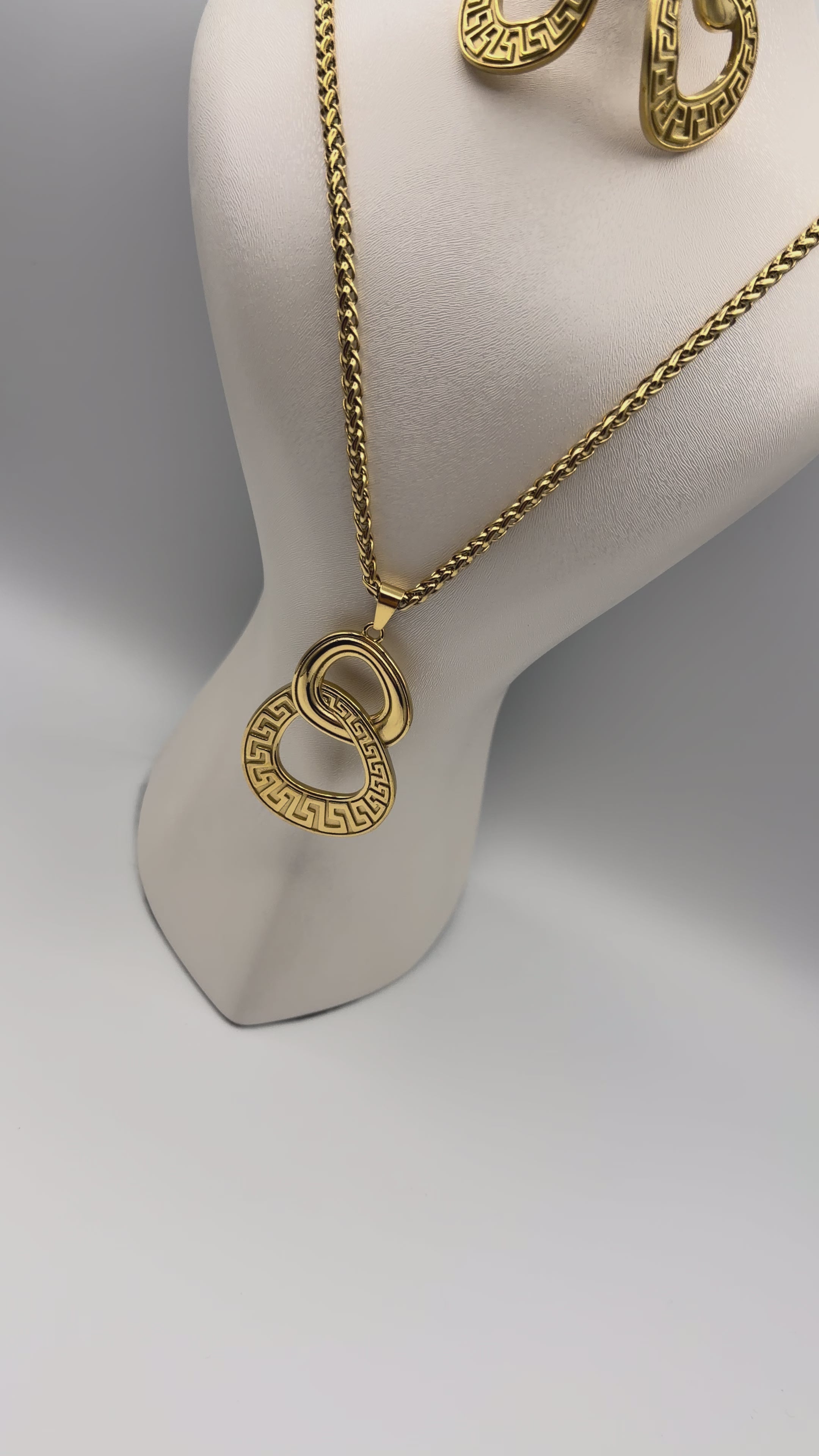 Collier et Boucles D'Oreilles Italien en Acier | Ref: 00412